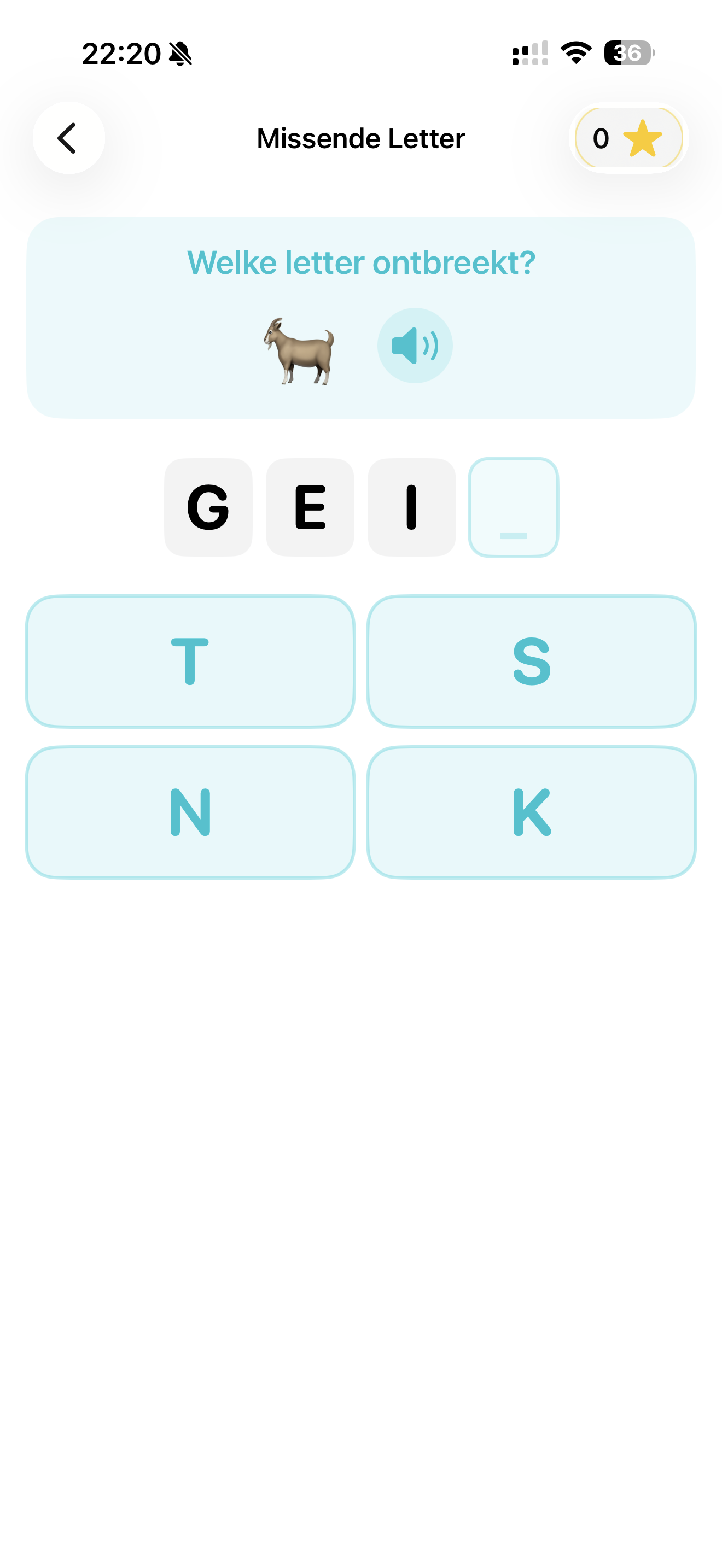 Letters module met oefening Missende Letter