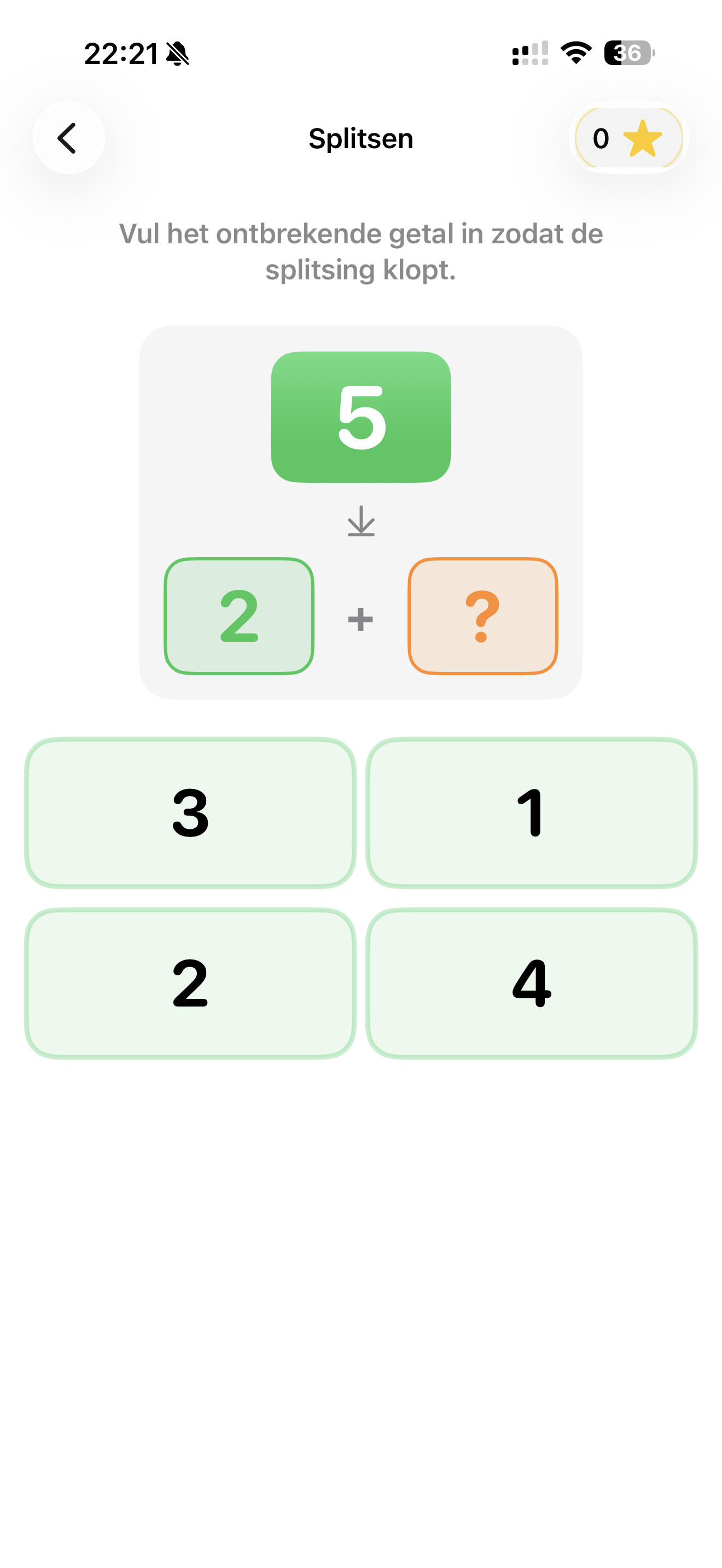 Splitsen module met getallen splitsen